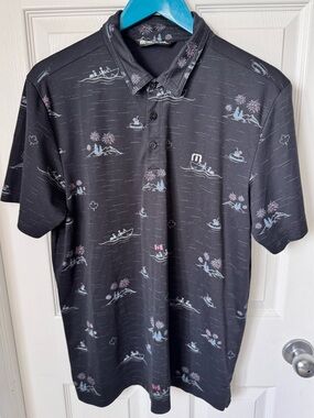Mens Travis Mathew Lifestyle Lake Break Short Sleeve Golf Polo Shirt Size Large